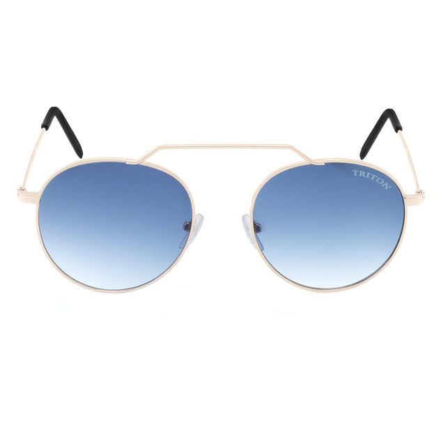Óculos de Sol Oval Dourado com Lente Azul HO2226 Triton Eyewear