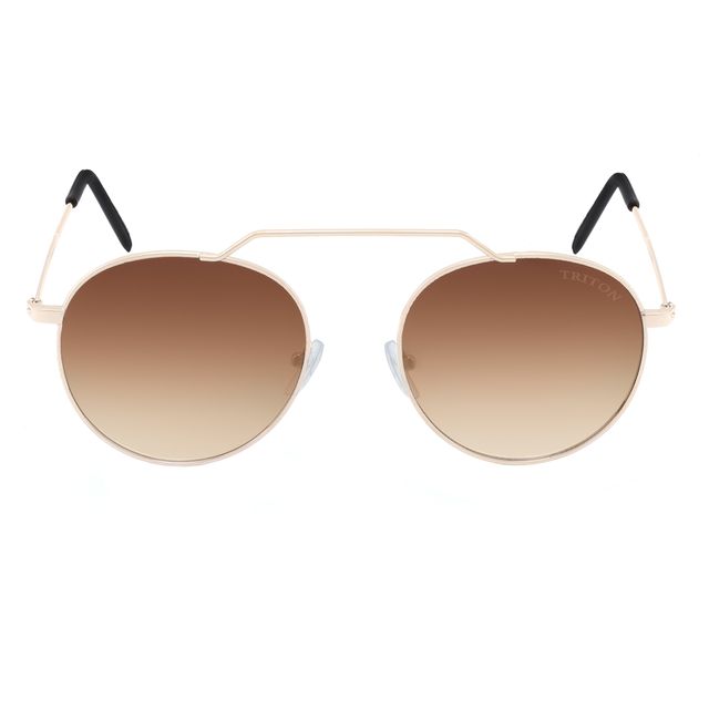Óculos de Sol Oval Dourado com Lente Marrom HO2226 Triton Eyewear
