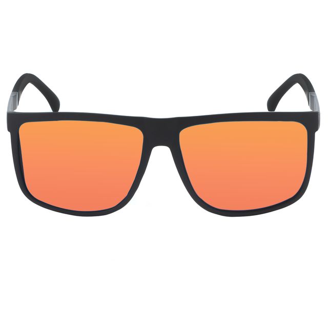 Óculos de Sol Quadrado Pretro Fosco com Lente Laranja P7228 Triton Eyewear