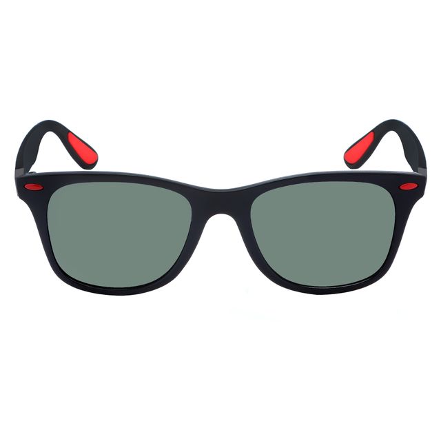 Óculos de Sol Quadrado Preto Fosco c/ Vermelho VB5067 Triton Eyewear