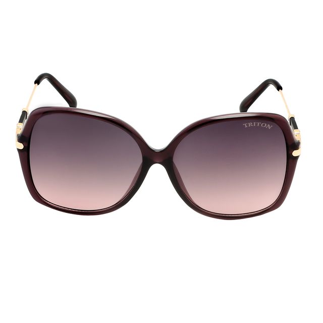 Óculos de Sol Quadrado Dourado com Vinho LO95220 Triton Eyewear