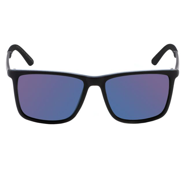 Óculos de Sol Quadrado Preto Fosco com Lente Azul VB5038 Triton Eyewear
