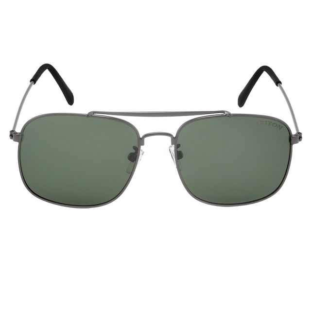Óculos de Sol Quadrado Grafite com Lente Verde 793 Triton Eyewear