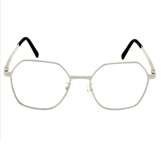 Armação Para Óculos De Grau Hexagonal Prata 9302 Triton Eyewear