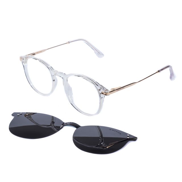 Armação Para Óculos De Grau Clip On Redondo Transparente TRI034 Triton Eyewear